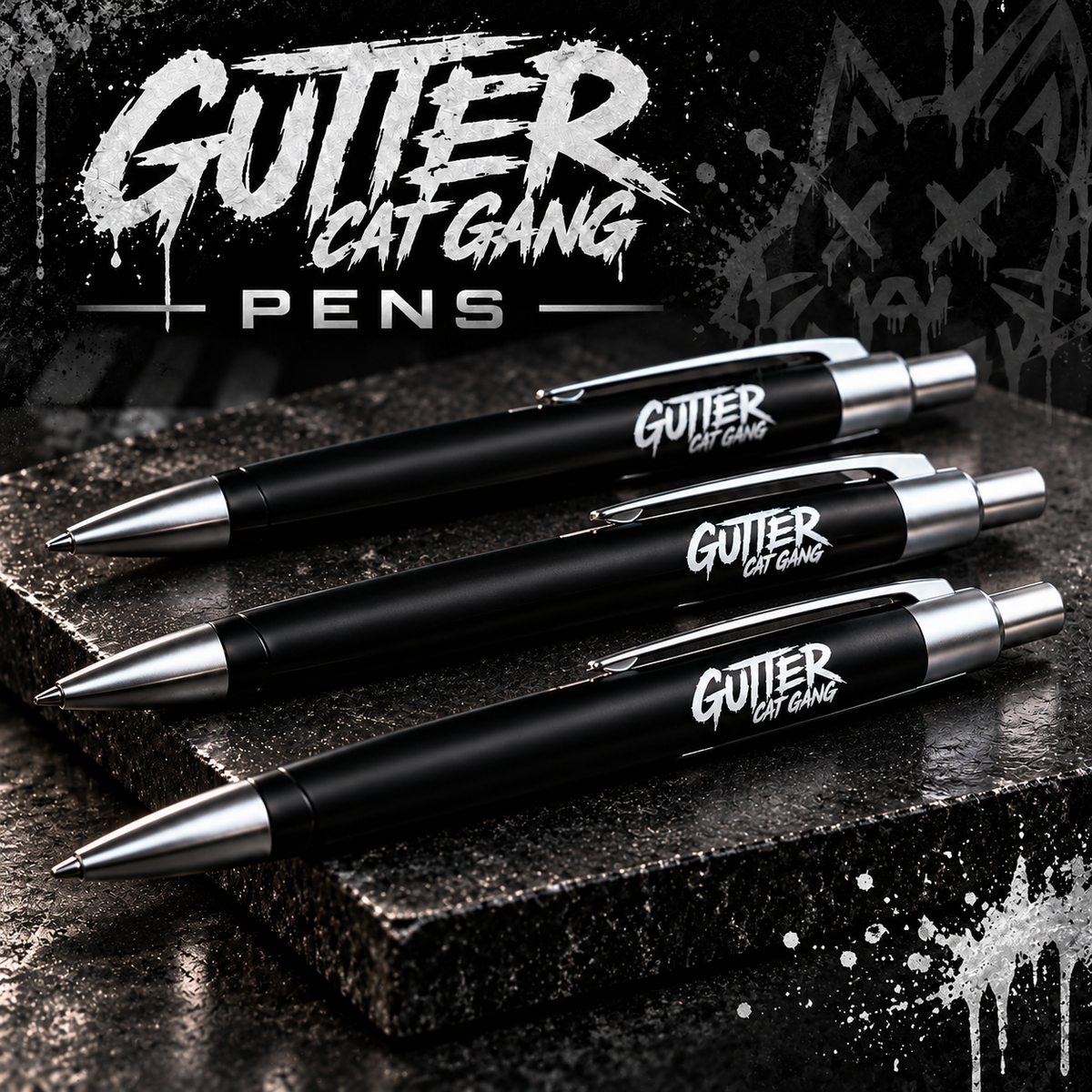 Gutter Cat Gang Pens – 3 Pack (Black Ink)