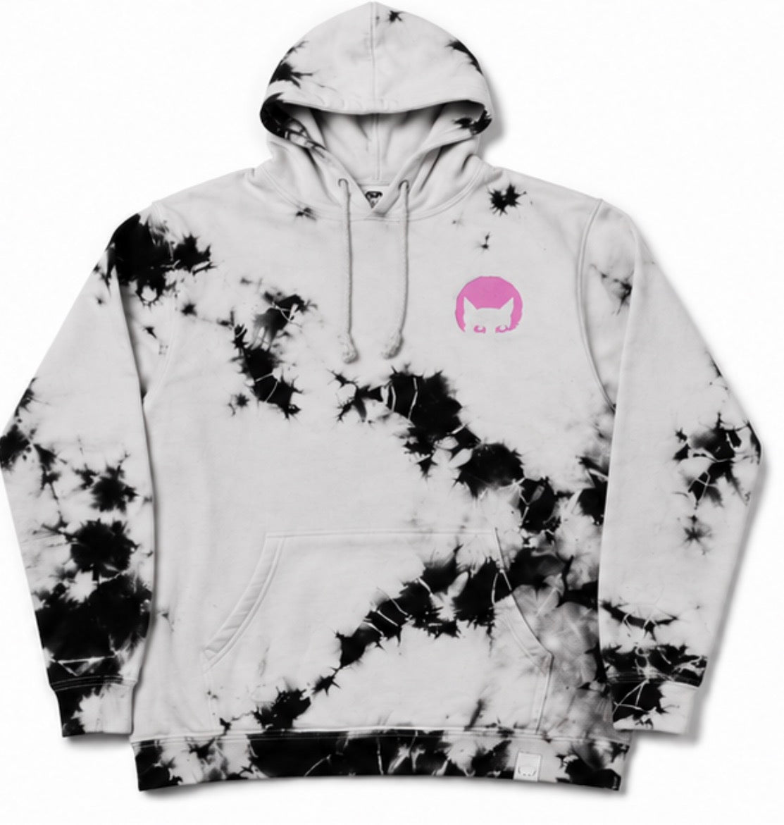 Gutter Cat Gang Tie-Dye Hoodie – Black & White | Limited Edition