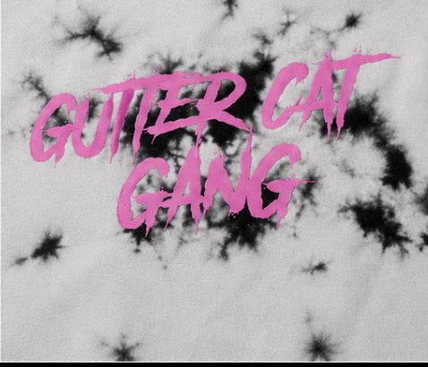 Gutter Cat Gang Tie-Dye Hoodie – Black & White | Limited Edition