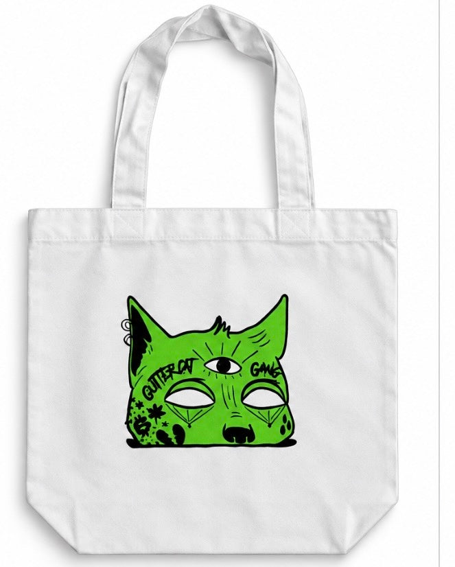 Gutter Cat Gang Green Gutter Cat Canvas Tote Bag