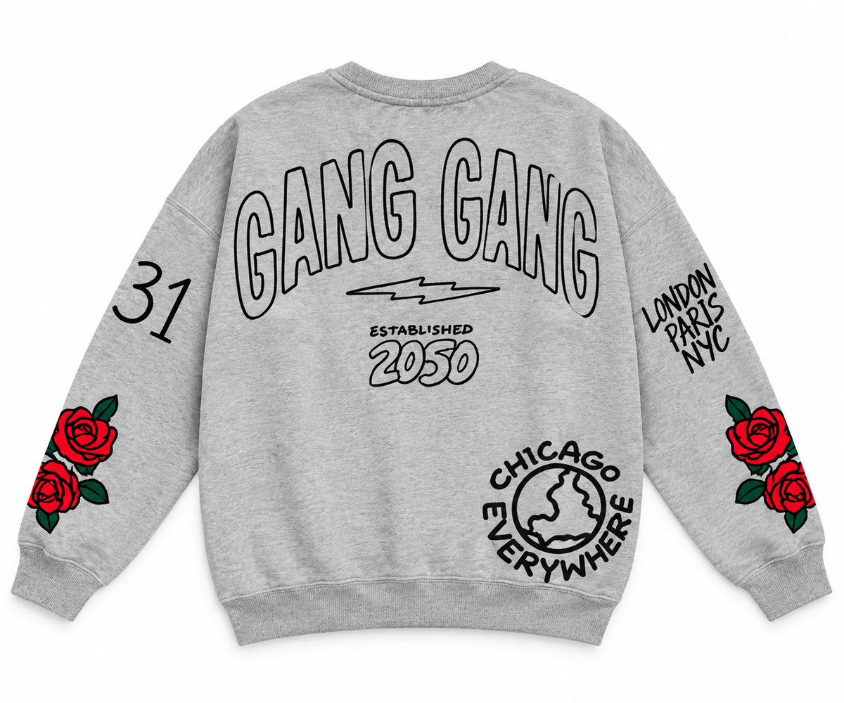 Gutter Cat Gang × Jugrnaut Chicago Gray Crewneck