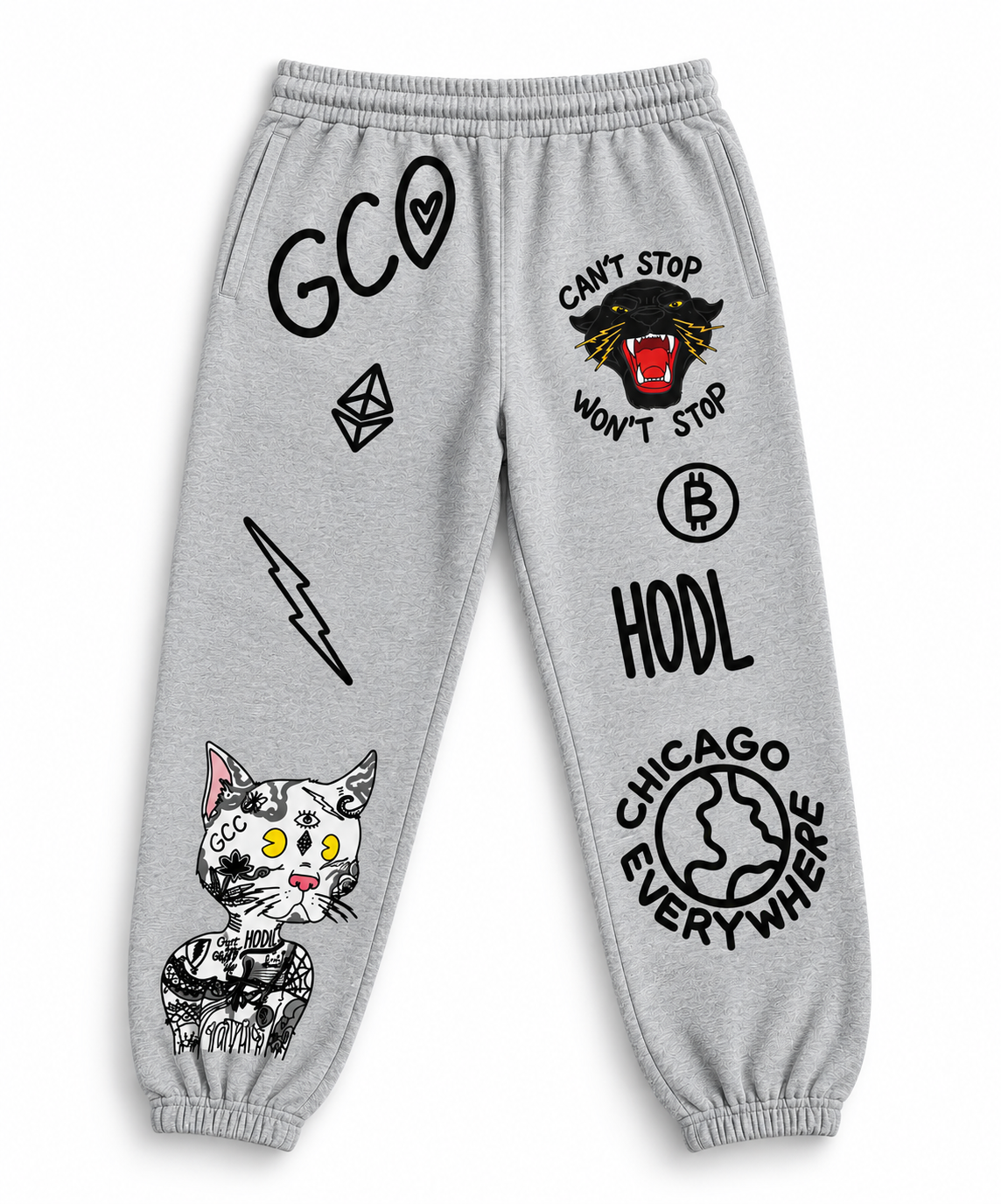 Gutter Cat Gang × Jugrnaut Chicago Gray Sweatpants