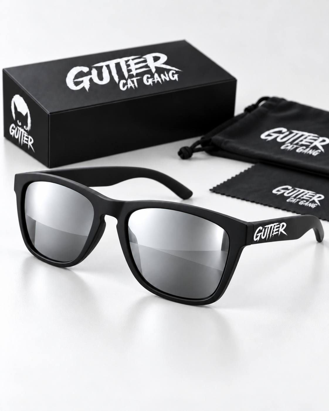 GUTTER Polarized Sunglasses – Silver Smoke Edition