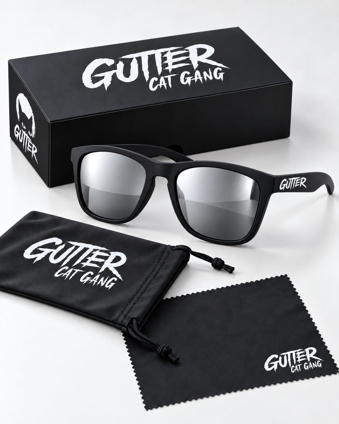 GUTTER Polarized Sunglasses – Silver Smoke Edition